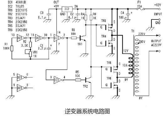 場(chǎng)效應管逆變器電路圖